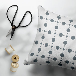 Grey Polka Dots, Polka Dot Pattern, Dots, Dotted Decorative Cushion