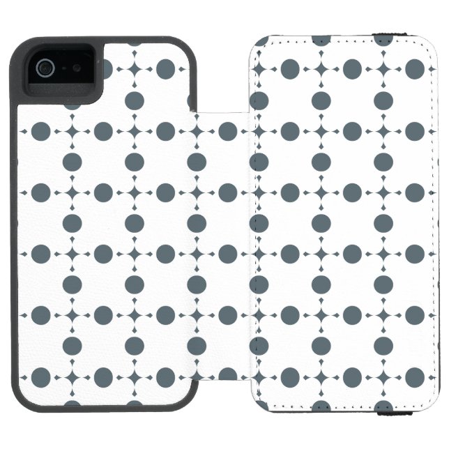Grey Polka Dots, Polka Dot Pattern, Dots, Dotted Incipio iPhone Wallet Case (Folio Open)