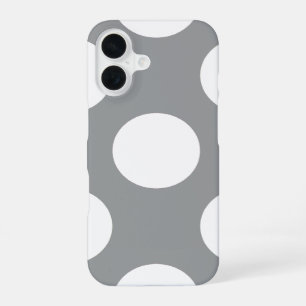 Grey Polka Dots, Polka Dot Pattern, Dots, Dotted iPhone 16 Case