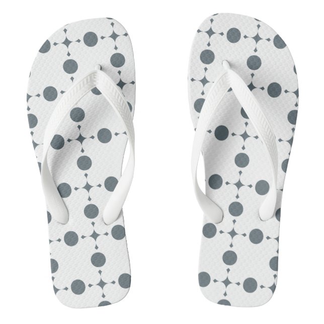 Grey Polka Dots, Polka Dot Pattern, Dots, Dotted Jandals (Footbed)