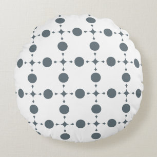 Grey Polka Dots, Polka Dot Pattern, Dots, Dotted Round Cushion