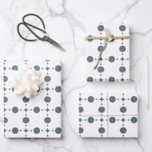 Grey Polka Dots, Polka Dot Pattern, Dots, Dotted Wrapping Paper Sheet