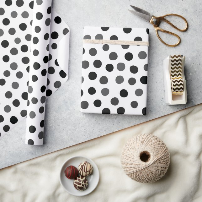 Grey Polka Dots Wrapping Paper (Crafts)