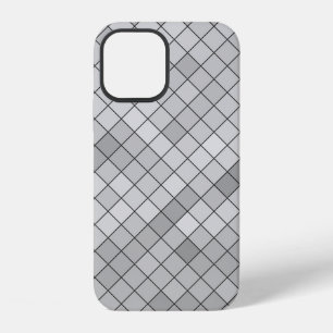 Grey polygonal illustration, which consist of tria iPhone 12 case