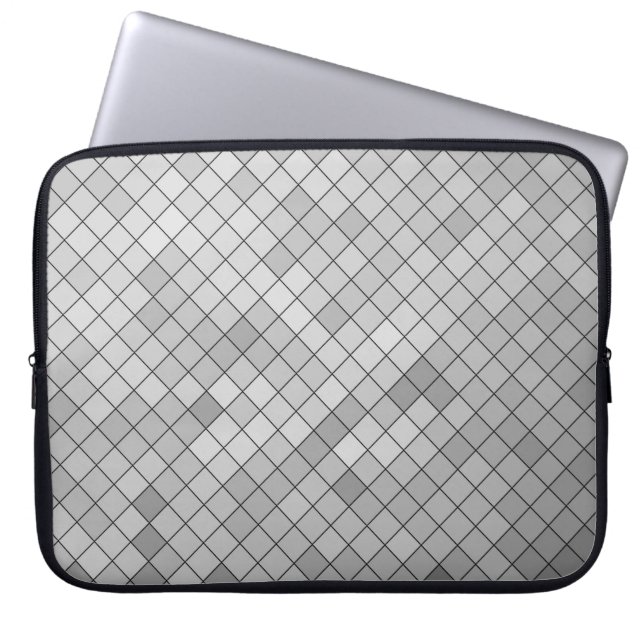Grey polygonal illustration, which consist of tria laptop sleeve (Front)