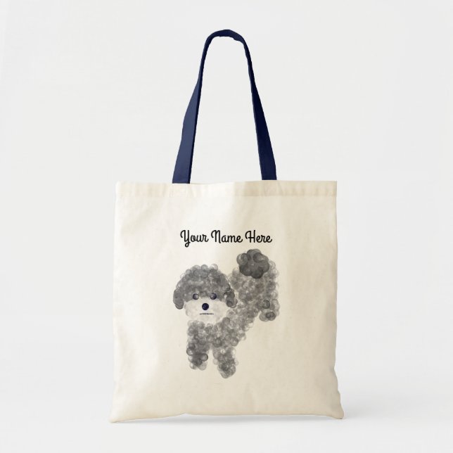 Grey Poodle #1 Tote Bag (Front)