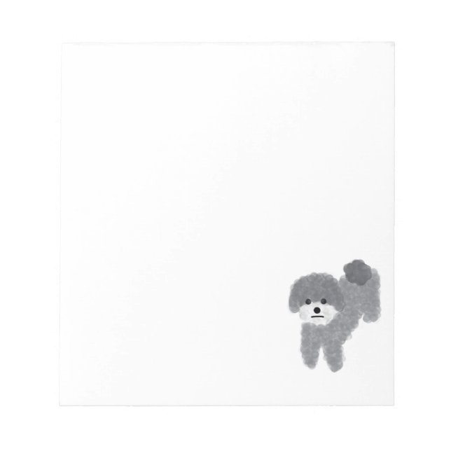 Grey Poodle #2 Notepad  (Front)