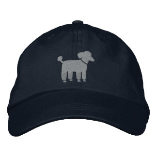 Grey Poodle Dog Logo Embroidered Hat