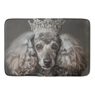 Grey Poodle Dressed as a Princess Bath Mat