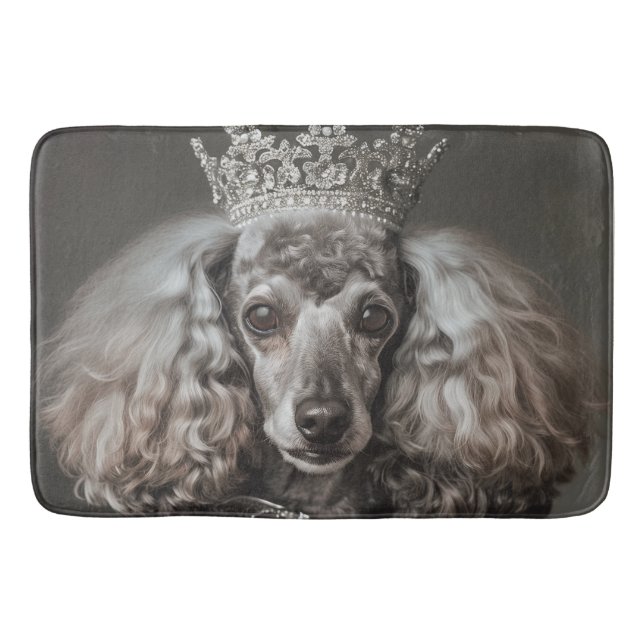 Grey Poodle Dressed as a Princess Bath Mat (Front)