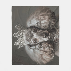 Grey Poodle Dressed as a Princess Fleece Blanket