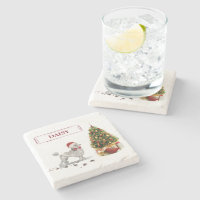 Grey Poodle Funny Christmas Dog with Tree