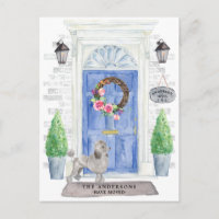 Grey Poodle Moving Announcement Postcard