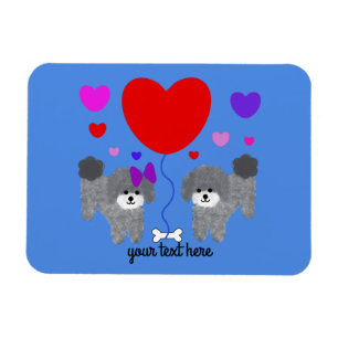 Grey Poodle Valentine #1 Magnet