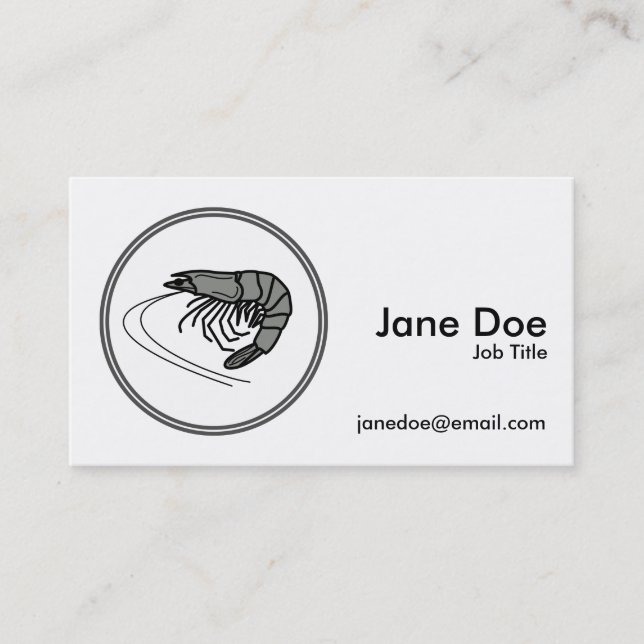 Grey Prawn - Fish Prawn Crab Collection Business Card (Front)