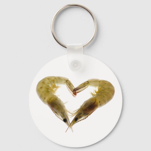 Grey prawns in love key ring (Front)