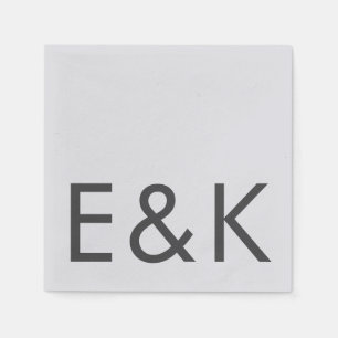 Grey Premium Ultimate Modern Monogram Bold Fun Napkin