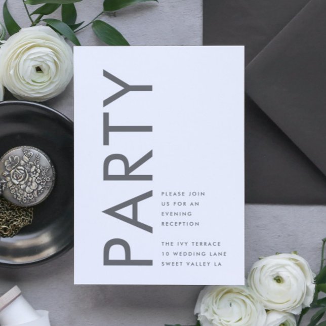  Grey Premium Ultimate Modern Monogram Bold Party Enclosure Card (Creator Uploaded)