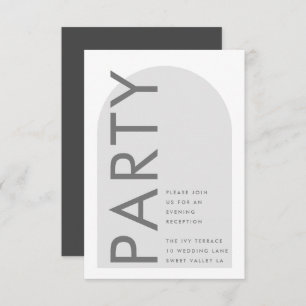 Grey Premium Ultimate Modern Monogram Party Arch Enclosure Card
