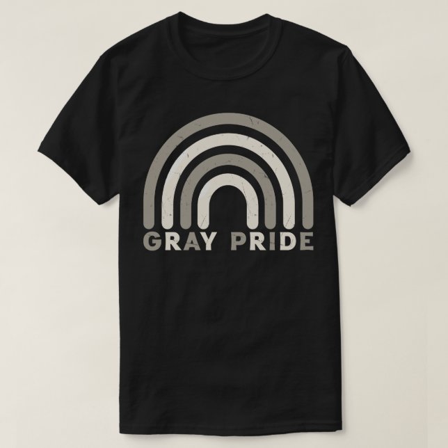 Grey Pride Retro Rainbow Deign T-Shirt (Design Front)