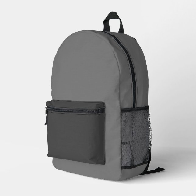 Grey  printed backpack (Back Corner Right)