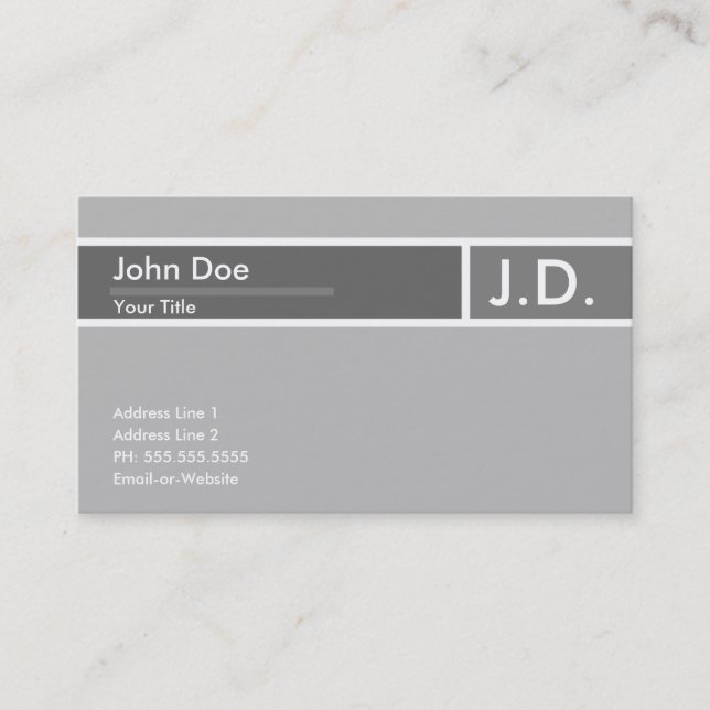 grey professional business card (Front)
