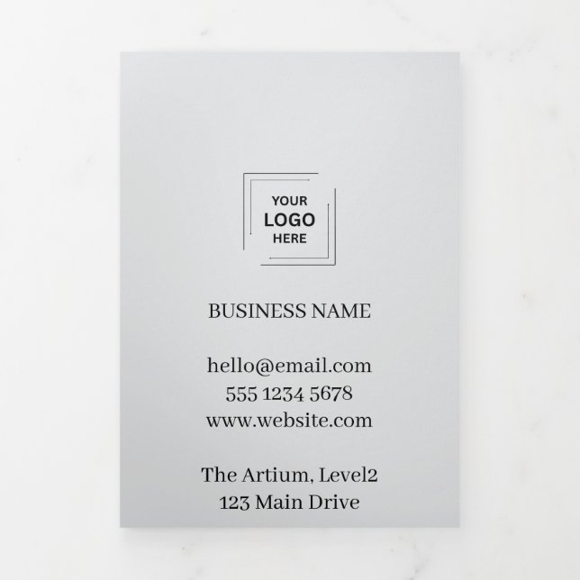 Grey Professional Price List Trifold Design (Cover)