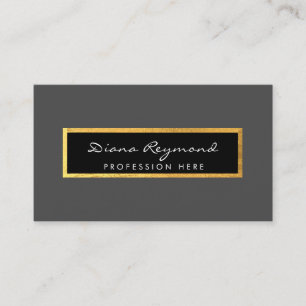 grey professional profile card + faux gold detail