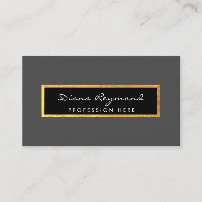 grey professional profile card + faux gold detail (Front)