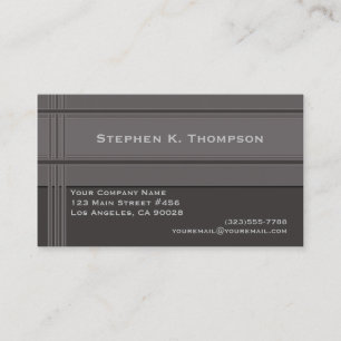 Grey Professional Stripes Block Business Card
