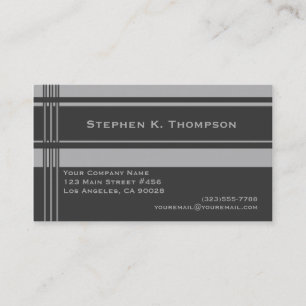 Grey Professional Stripes Block Business Card