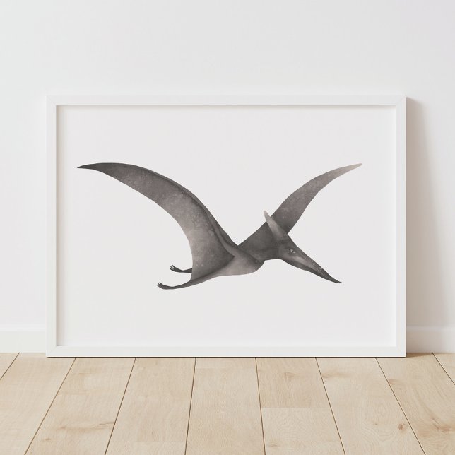Grey Pteradactyl Dinosaur Poster Print (Creator Uploaded)