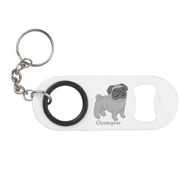 Grey Pug Dog Design Personalised (Front (Horizontal))