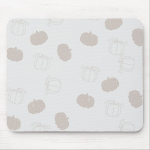 Grey Pumpkin Autumn Fall Season Pattern Mouse Pad