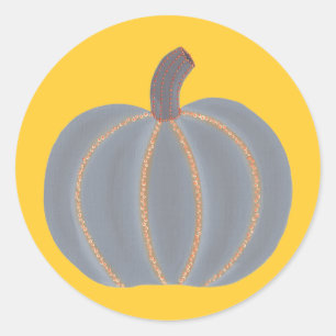 Grey Pumpkin Orange Lights Halloween Stickers