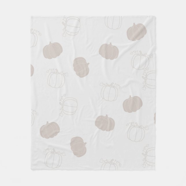 Grey Pumpkin Tropical Botanical Autumn Summer Fleece Blanket (Front)