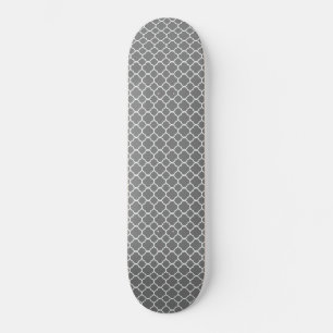 Grey Quatrefoil Skateboard