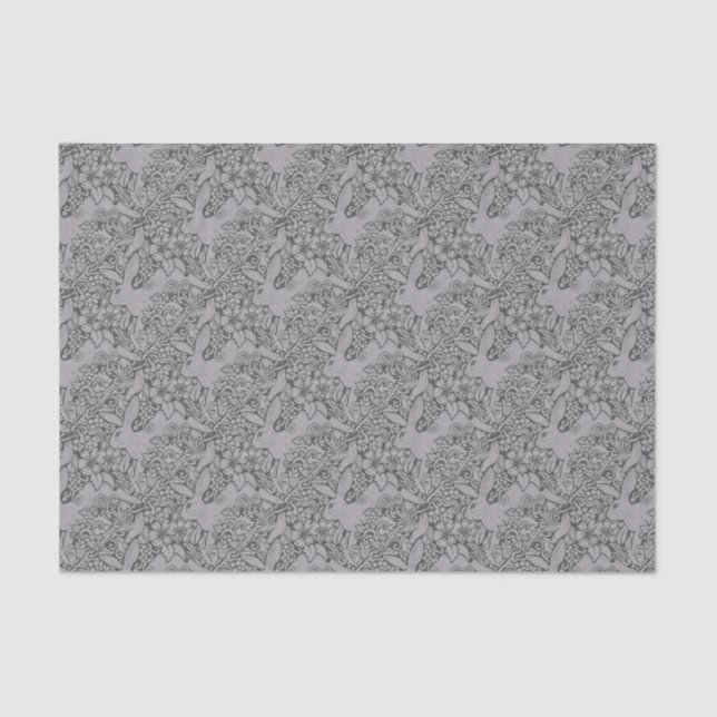 Grey Rabbit  Exclusive Original Design Gift Wrap Tissue Paper (Front)