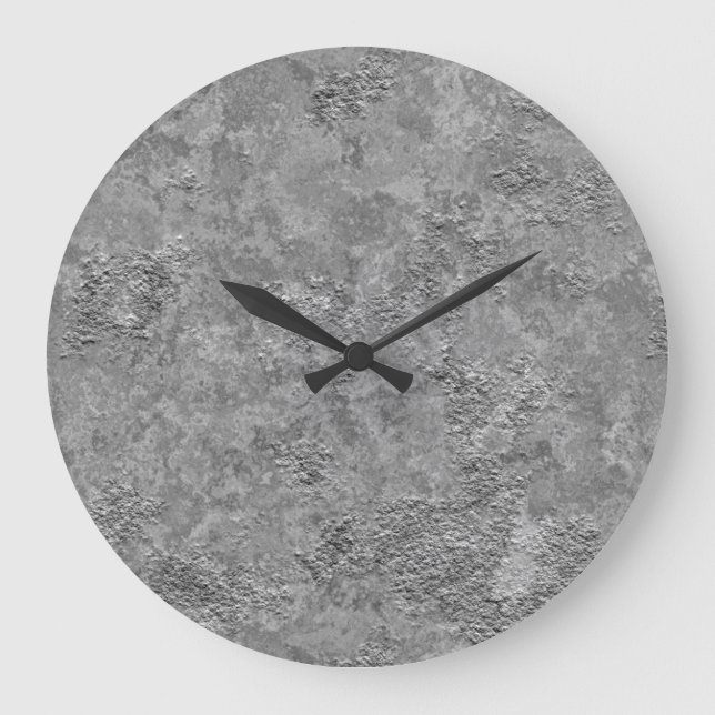 Grey Raw Concrete/Cement Industrial Clock (Front)