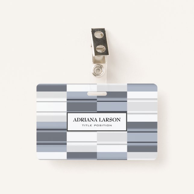 Grey Rectangle ID Badge (Front with Clip)