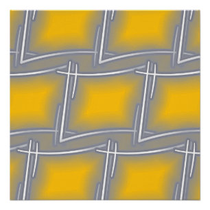 Grey Rectangular Abstract Art Poster