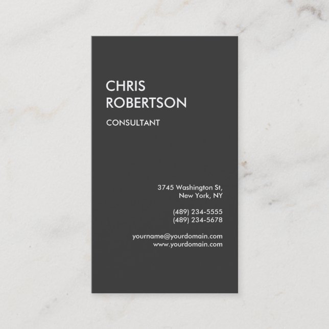 Grey Red Attractive Charming Business Card (Front)
