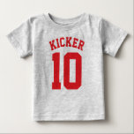 Grey & Red Baby | Sports Jersey Design T-Shirt<br><div class="desc">Grey & Red Baby | Sports Jersey Design • Baby Football Bodysuit</div>