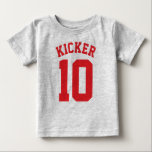 Grey & Red Baby | Sports Jersey Design T-Shirt<br><div class="desc">Grey & Red Baby | Sports Jersey Design • Baby Football Bodysuit</div>