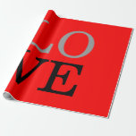 Grey Red Background Love Wedding  Wrapping Paper<br><div class="desc">You can easily change the fonts and colours. You can also add your logo and the background image as you like.</div>