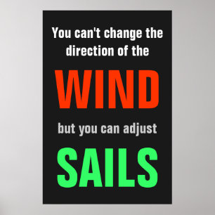 Grey Red Green Quote Success Direction Print