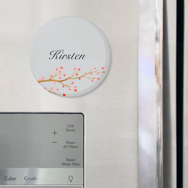 Grey Red Hearts Tree Magnet (In Situ (Fridge))