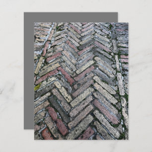 Grey Red Herringbone Pavers Scrapbook Paper