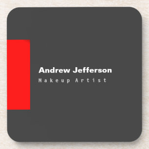 Grey Red Minimalist Modern Plain Remarkable Coaster