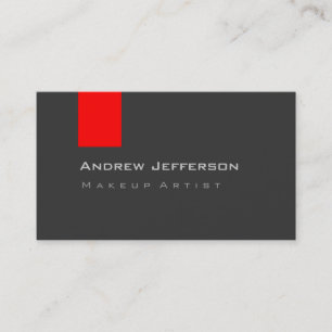 Grey Red Professional Makeup Artist Business Card